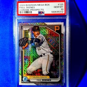 2024 Bowman Mega Box Paul Skenes Chrome Mojo Refractor PSA 10 Gem Mint